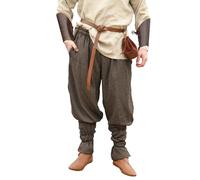 Battle-Merchant - Wikingerhose Tjore, Fischgrät - Wikinger Rushose für Mittelalter Darstellung, LARP & Reenactment (DE/NL/SE/PL, Alphanumerisch, L, Regular, Regular, Braun)