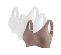 Battnot 3er Pack BH Damen Ohne Bügel Große Brüste Starker Halt Bra Push Up Seamless Weich Bequem BHS Gepolstert Verstellbarer Vollschalen Bustier Klassische Büstenhalter BHS Damen Set Klassische BH