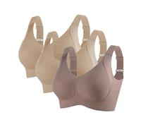 Battnot 3er Pack BH Damen Ohne Bügel Große Brüste Starker Halt Bra Push Up Seamless Weich Bequem BHS Gepolstert Verstellbarer Vollschalen Bustier Klassische Büstenhalter BHS Damen Set Klassische BH