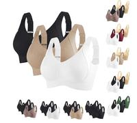 Battnot 3er Pack BH Damen Ohne Bügel Große Brüste Starker Halt Bra Push Up Seamless Weich Bequem BHS Gepolstert Verstellbarer Vollschalen Bustier Klassische Büstenhalter BHS Damen Set Klassische BH