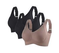 Battnot 3er Pack BH Damen Ohne Bügel Große Brüste Starker Halt Bra Push Up Seamless Weich Bequem BHS Gepolstert Verstellbarer Vollschalen Bustier Klassische Büstenhalter BHS Damen Set Klassische BH