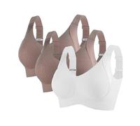 Battnot 3er Pack BH Damen Ohne Bügel Set Klassische BH Ohne Bügel Sport BH P-ush Up mit Verstellbarem Bustier Große Brüste Unterwäsche Starker Halt Trainings Schlaf BHS Gepolstert für Alltag Yoga