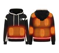 Battnot Beheizbare Hoodie Damen Beheizbare Pullover Herren Damen Langarm Baumwolle Beheizte Kapuzenpullover USB Elektrisch Beheizbare Sweatershirt mit Kapuze Erwachsene Bluse Tops Mantel mit Heizung