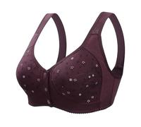 Battnot BH Damen Ohne BüGel mit Vorderverschluss Daisy Bra mit Druckknopf Aus Baumwolle Soft BH Große Größe BH Atmungsaktiv Klassischer Bras Nahtloser Bequemer BH mit Vorderverschluss FüR Senioren
