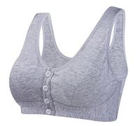 Battnot BH Damen Ohne BüGel mit Vorderverschluss Daisy Bra mit Druckknopf Aus Baumwolle Soft BH Große Größe BH Atmungsaktiv Klassischer Bras Nahtloser Bequemer BH mit Vorderverschluss FüR Senioren