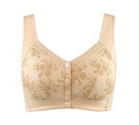 Battnot BH Damen Ohne BüGel mit Vorderverschluss Daisy Bra mit Druckknopf Aus Baumwolle Soft BH Große Größe BH Atmungsaktiv Klassischer Bras Nahtloser Bequemer BH mit Vorderverschluss FüR Senioren