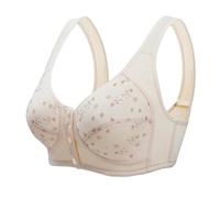 Battnot BH Damen Ohne BüGel mit Vorderverschluss Daisy Bra mit Druckknopf Aus Baumwolle Soft BH Große Größe BH Atmungsaktiv Klassischer Bras Nahtloser Bequemer BH mit Vorderverschluss FüR Senioren
