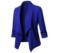 Battnot Damen Blazer Elegant Kurz Schwarz Weiß Khaki Rosa Weinrot Marine Armeegrün Lila Grosse Grössen S-5XL, Frauen Solide Strickjacke Offener Vorderseite Langarm Übergangsjacke Womens Suit Outcoat