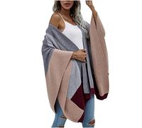 Battnot Damen Poncho Schal Wrap Open Front Cape Übergroße Winterdecke Dicke Cardigan Coat Strickjacke Cape Poncho Strick Deckenstoffschaln Schalcape Herbstschal Winterschal