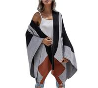 Battnot Damen Poncho Schal Wrap Open Front Cape Übergroße Winterdecke Dicke Cardigan Coat Strickjacke Cape Poncho Strick Deckenstoffschaln Schalcape Herbstschal Winterschal