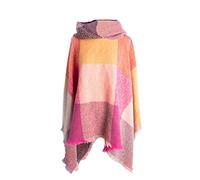 Battnot Damen Poncho Winter Umhang Karierter Druck Mantel mit Kapuze One Size (Fits S to XL) Multi-colored