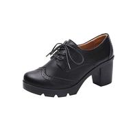 Battnot Damen Pump Mary Janes Retro Round Toe Schuh Oxford Plateauschuhe Damen Plattform Mary Janes Schuhe Knöchel Lolita Gothic Plateau Kleid Pumps Schuhe Kleid Schuhe