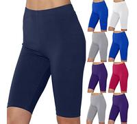 Battnot Damen Shorts Kurze Leggings High Waist Baumwolle Sommer Hosen Radlerhose Kurze Sporthose Blickdicht Sportshorts Trainingshose Gym Shorts Yoga Shorts Kurze Leggings Damen Shorts C#dunkelblau M