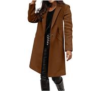 Battnot Damen Wollmäntel Winter einfarbig mantel Slim Warm Lang Wolle Overcoat Jacken Outwear Damen Trenchcoat Mantel Lang Frauen Winddichter Cabanjacke Cardigan Elegant Outdoor Übergangsjacke