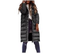 Battnot Daunenmantel Damen Lang Winterjacke Winter Jacken Lang Warm Daunenmantel mit Kapuze Elegant Wintermantel Steppmantel mit Fellkapuze Steppjacke Langer Outdoor Mantel Outdoorjacke