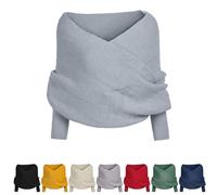 Battnot Dreieckstuch Sale Angebote Gestrickter Zopfmusterschal mit Ärmeln für Damen, Schal mit Ärmeln Gestrickter Schal Sweater Wrap mit Ärmeln, Elegant Schicke Boho Pashmina Schal Umhang