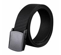 Battnot Herren Gürtel Canvas Automatisch Schnalle Metall Hypoallergenic Freies Plastik stufenlos verstellbarer Stoffgürtel mit Eisenschnalle, Belt für Männer Länge 110 cm, Breite ca. 3,2 cm Schwarz