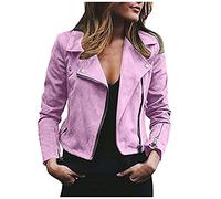 Battnot Lederjacke Damen Schwarz Reverskragen Übergangsjacke Große Größen Jacke Leichte Winterjacke Kuscheligem Fliegerjacke Aus Kunstleder Bikerjacke Kunstlederjacke Outdoor Streetwear