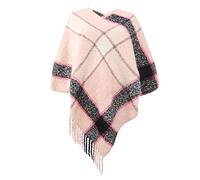 Battnot Poncho Damen Elegant Strick Umhang Eleganter Bequemer Damen Poncho Pullover mit Fransen Poncho Cape Retro Cardigans Pullover Geschenk für Mutter Strick Ponchos & Capes