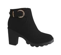Battnot Stiefeletten Damen Mit Absatz Elegant Bootie Stiefel Ankle Boots Knöchel Schuhe Damen Stiefeletten Booties Winterschuhe Glatt Ankle Boots Herbst Winter Vintage Boots Worker Stiefel