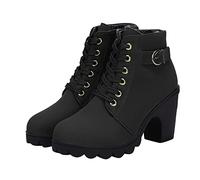Battnot Stiefeletten für Damen Herbst Winter Klassische Kurz Stiefel Winter Schuhe mit Absatz Kurze Stiefel Damen Stiefeletten Blockabsatz Freizeitschuhe rutschfest Abend Party Braut Schuhe