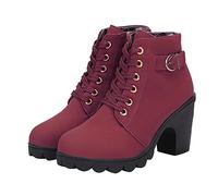 Battnot Stiefeletten für Damen Herbst Winter Klassische Kurz Stiefel Winter Schuhe mit Absatz Kurze Stiefel Damen Stiefeletten Blockabsatz Freizeitschuhe rutschfest Abend Party Braut Schuhe