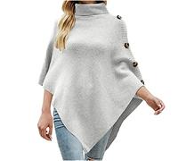 Battnot Strick Pullover Damen gestrickter Poncho Damen Elegant, Langer Cape Damen Poncho weiche Poncho Schal, Leichter Wickel Schal Cardigan für Frühling, Winter Poncho Damen Poncho Cape