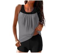 Battnot Tankini Damen Bauchweg Set Push Up Bademode Zweiteiler Schwimmanzug Oberteil mit Badeshorts Hoher Taille Strandmode Badeanzüge Freizeit Sport Badebekleidung Tankini Sets für Damen