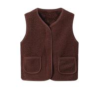 Battnot Teddy Fleece Weste Kinder Jungen Mädchen Ärmellos Fleecejacke Kurz V-Ausschnitt Teddyfleece Jacke Locker Weste Winter Warm Teddyweste Outdoor Winterjacke Plüschweste Mädchen Übergangsjacke