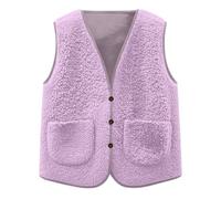 Battnot Teddy Fleece Weste Kinder Jungen Mädchen Herbst Winter Leichte Weste Warm Fellweste Fleeceweste Ärmellose Reißverschluss Flauschige Jacke Gefütterte Plüschweste Fleece Weste Herbstmantel