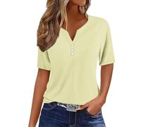 Battnot Tshirt Damen Sommer, Sale Angebote Kurzarm Oberteile Elegant V-Ausschnitt Longshirt Basic Tunika Sommerblusen Tunika Blusen & Tuniken Für Damen Tshirt Elegant 2025 Mode Blusenshirt