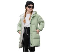 Battnot Winterjacke Kinder Reißverschluss Winterjacke Jungen Mädchen Warme Langarm Puffer Jacke Weiche Bequeme Kinderjacke Gefüttert Steppjacke Lange Elegant Damenmantel Wintermantel Outdoorjacke