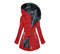 Battnot Wintermantel Damen Lang Warm Gefüttert female Steppjacke Elegant Damenmantel Winter Langarm Parka Jacke mit Kapuze Winterjacke Wattierte Jacke Damen Softshell Jacke Fleecemantel Outdoorjacke