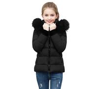Battnot Wintermantel Kinder Mädchen Warm Gefüttert Steppjacke Lange Elegant Damenmantel Langarm Winter Parka Jacke mit Kapuze Winterparka Mantel Einfarbig Bequemes Sportjacke Winddicht Outdoorjacke