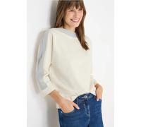 Cecil Damen Batwing-Shirt mit Tape, U-Boot-Ausschnitt, 3/4-Arm, Weiß, Gr. XS