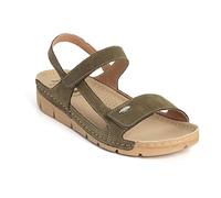 Batz MIRI Lederschuhe Sandalen Sandalette Clog Pantolette Komfortschuhe Hausschuhe, Damen, Olive, EU 36