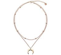 BaubleStar Damen Layered Kette Halbmond Anhänger Zarte Mehrreihige Kette mit Mond Anhänger aus Titan nickelfrei