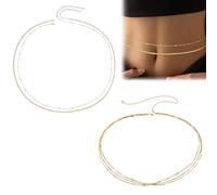 Bauchkette Damen Schmuck Set - 2-teilig - Verstellbar 65-90cm - Goldfarben - Elegant und Vielseitig