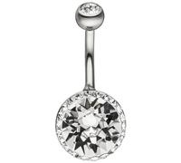 Bauchnabel Piercing Edelstahl mit Kristallsteinen