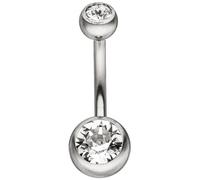 Bauchnabel Piercing Edelstahl mit Kristallsteinen