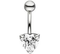 Bauchnabel Piercing Herz Edelstahl 1 Zirkonia