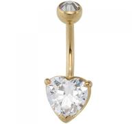 Bauchnabel Piercing Herz Edelstahl mit gold farbener PVD-Beschichtung