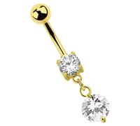 Bauchnabelpiercing ADELIA´S "Piercing - Bauchnabelpiercing 316L Stahl Banane Zirkonia", klar, Piercings, Damen, Banane mit Zirkonia, 8 mm Länge, 1,6 mm Stärke, 316L Stahl (42639035-0) klar