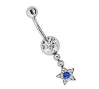 Bauchnabelpiercing ADELIA´S "Piercing Bauchnabelpiercing", blau, Piercings, Damen, onesize, Chirurgiestahl, Banane mit 8 mm Zirkoniakugel in klar (38443517-0) blau