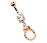 Bauchnabelpiercing ADELIA´S "Piercing - Bauchnabelpiercing Messing Rose Stein", gold, Piercings, Damen, Rose mit Stein, 8 mm Länge, 1,6 mm Stärke, Messing (86952308-0) gold