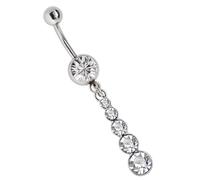Bauchnabelpiercing ADELIA´S "Piercing - Bauchnabelpiercing Pewter Banane Stein", multiklar, Piercings, Damen, Banane mit Stein, 10 mm Länge, 1,6 mm Stärke, Pewter (13794709-0) multiklar