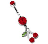 Bauchnabelpiercing ADELIA´S "Piercing - Bauchnabelpiercing Titan Banane Stein", silber, Piercings, Damen, Banane mit Stein, 10 mm Länge, 1,6 mm Stärke, Titan (15437962-0) silber