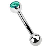 Bauchnabelpiercing ADELIA´S "Piercing - Bauchnabelpiercing Titan Banane Zirkonia", grün, türkis, Piercings, Damen, Banane mit Zirkonia, 1,6 mm Länge, 1,6 mm Stärke, Titan (97360516-0) grün, türkis