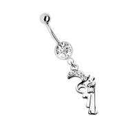 Bauchnabelpiercing ADELIA´S "Piercing - Bauchnabelpiercing Titan Banane Zirkonia", rosa, Piercings, Damen, Banane mit Zirkonia, 8 mm Länge, 1,6 mm Stärke, Titan (74706432-0) rosa