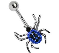 Bauchnabelpiercing ADELIA´S "Piercing - Bauchnabelpiercing Titan Spinne Stein", schwarz, lila, Piercings, Damen, Spinne mit Stein, 5 mm Länge, 1,6 mm Stärke, Titan (73906211-0) schwarz, lila
